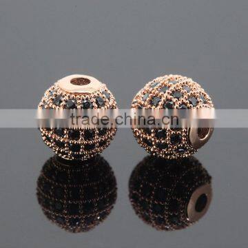 Round Brilliant Cut CZ Diamond Zircon Beads for Pendants or Charms Loose Black Zirconia Balls photo-3