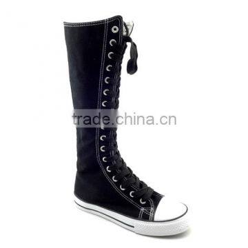 rubber lace-up thigh high boots for women