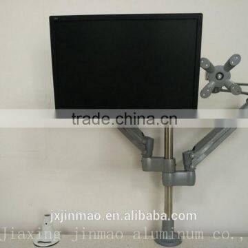 aluminum double monitors vesa dektop mount lcd monitor arm