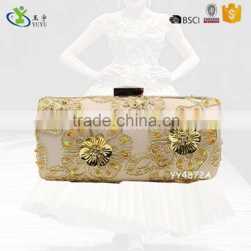 Ivory gold evening clutch beaded purse bags women