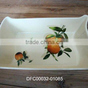 Wholesale Ceramic Irregular Rectangle Kitchen Deep Plate for Family