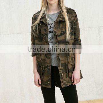 women's spring fall army woodland camouflage varsity life motorcycle jacket