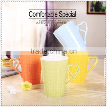 ceramic comfortable emboss mug,comfortable special coffee mug