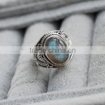 Popular Vintage Style Polished Vintage Style Labradorite Fancy Finger Ring for Gift photo-3