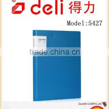 Deli Strong Metallic color folder PP material, A4 folder model 5427 Blue