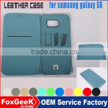 Factory for samsung galaxy leather case wholesale for samsung galaxy S6 leather galaxy S6 wallet case