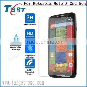 9H lowest price explosion proof anti shock tempered glass screen protector for Motorola Moto X 2nd Gen