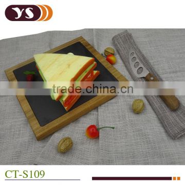 Square black slate cheese cutting board