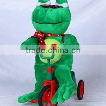 Riding tricycle & Singing Frog with glasses, plush electronic & movement toys