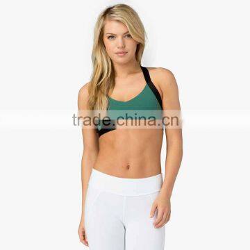 2016 Custom Design Women Workout Fitness Gym Top Cut Out Pilates Bra photo-2
