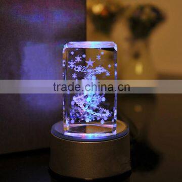 2016 AAA high quality and elegant crystal gift, crystal cube with LED light