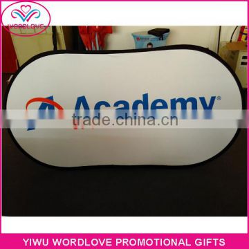 dye sublimation outdoor event pop out banner,custom advertising pop up A frame banner,display folding oval pop out banner