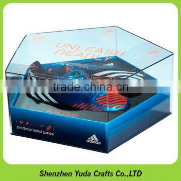 Brand perspex toy collection box shoe case polygonous dustproof display box