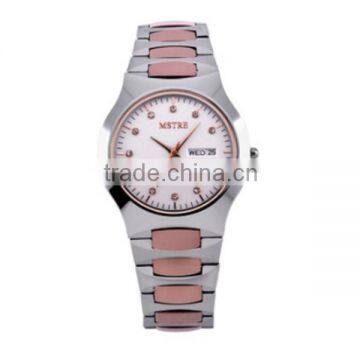 Comfortable simple and elegant Tungsten steel watch with diamonds