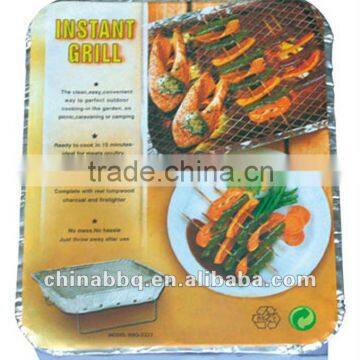 one time instant disposable bbq grill with charcoal