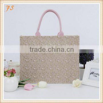 2015 New Design Jute Shopping Bag With Lace Cover photo-4