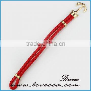 Fashion Jewelry Fashion Bracelet Mens Navy Braided Leather Anchor Bracelet