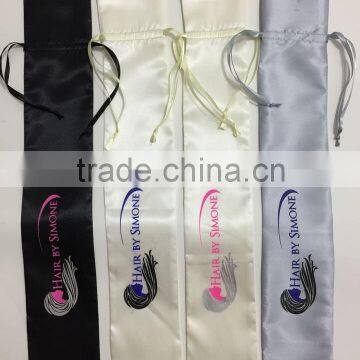 custom satin hair bag for hair extension packaging