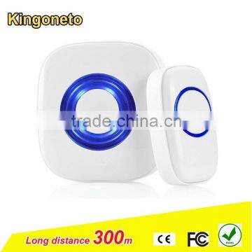 2016 hot sale Wireless doorbell CW series up to 300m working distance 52 melodies multi receivers with LED