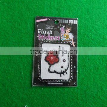 hello/kitty glitter sticker for mobile phone