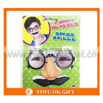 Hot Sale Party Role pretend big nose with glasses and fake mustache beard for carnival