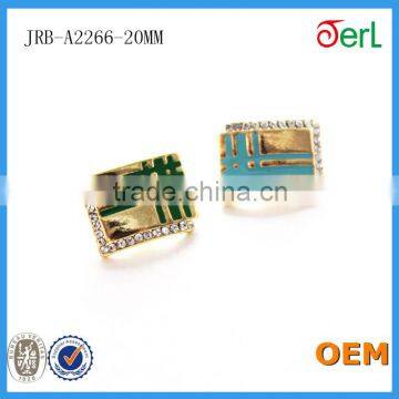 20mm Metal Sew on Button in White With Clear Crystals photo-2