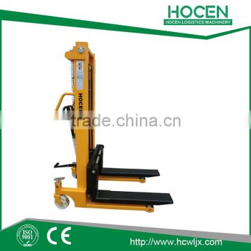 1000kg, lifting height 1600mm hydraulic manual forklift manual stacker