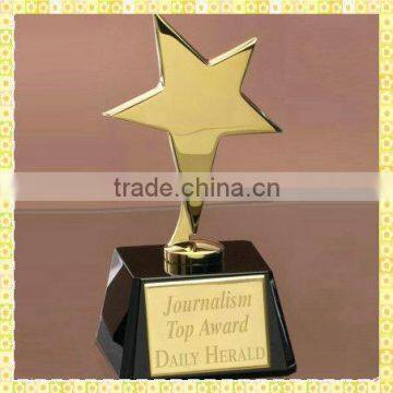 Engraved Crystal Metal Star Award Trophy For Return Gifts