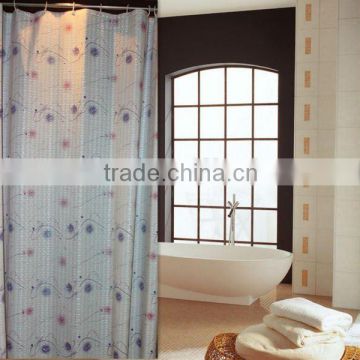 Beautiful design pvc crystal printed shower curtain