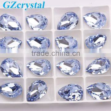 Transparent shiny crystal cheap pear gemstone beads for flower girl tulle dress