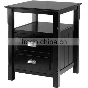 timber night stand black bedside table NT1093