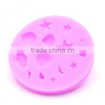 Middle size sea food round shape silicone fondant mold