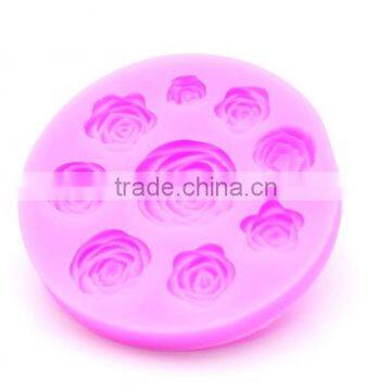 Different size rose shape silicone cake molds