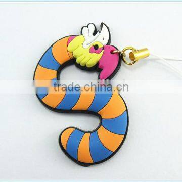 3d pvc s letter keychain