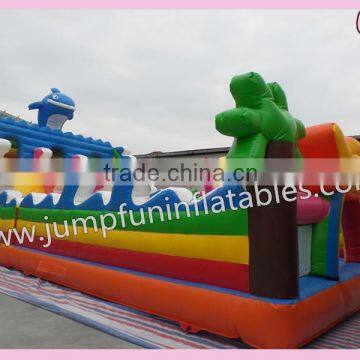 Inflatable Fun City Supplier / PVC Tarpaulin Playground / Large Slide