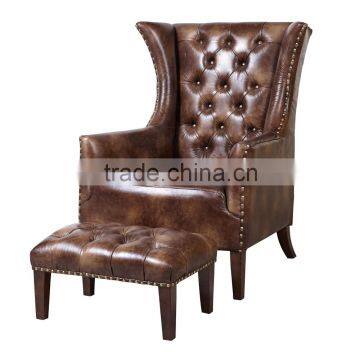 Classical genuine leather sofa chair