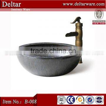 2015 newest artistic stone basin_hotel built deep color bathroom basin_foshan sanitary ware direct