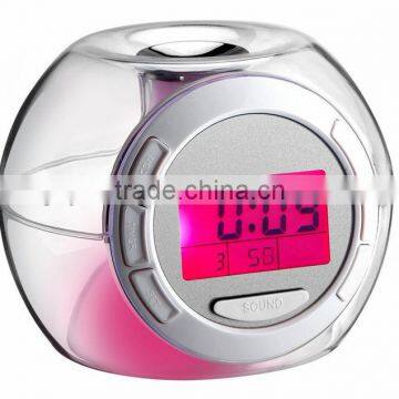 multifunctional table display color changing led clock