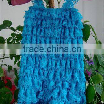 Lace Hem Hot Pink Black Rompers Jumpsuits Wholesale Baby Lace Romper Solid Ruffle Petti Romper Posh Girls Lace Romper for Kids photo-4