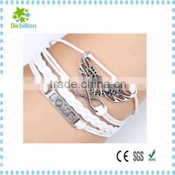 Promotional Elegant Infinity Bracelet Double Wing Bracelet ,silver&gold Plated Wax Infinity Bracelet as Gift photo-5