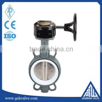 wcb wafer ptfe lined butterfly valve