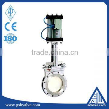 cf8m pneumatic round type knife gate valve