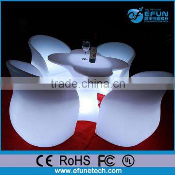 led illuminated coffee table,party durable led light plastic tables and chairs