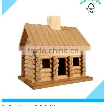 OEM Wooden Log Cabin Bird House