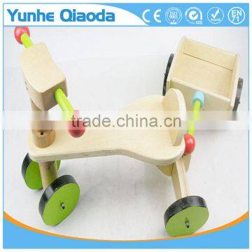 New Fashion Solid Wooden Kids Vehicle Ride on Toy Four-wheeler With Trailer photo-3