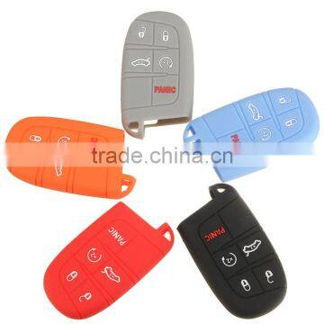 Silicone Remote Smart Control Key 5 Button Car Key Case Cover for Jeep or for Dodge for Chrysler for Fiat