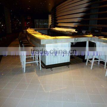 NATURAL STONE BACKLIT ONYX COUNTERTOPS FOR BAR RECEPTIONS photo-4