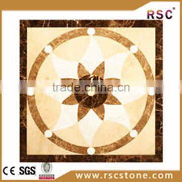 Emperador light mix dark square waterjet marble pattern inlay