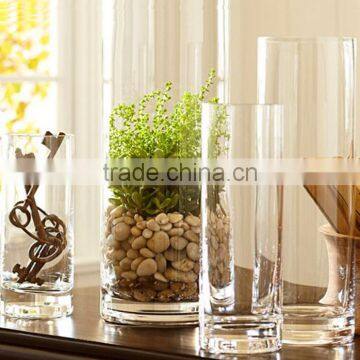 Cylindrical Straight Hydroponic Glass Containers Transparent Glass Vase photo-2