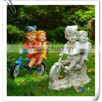 Hot Sale fiberglass resin children boy and girl garden statue